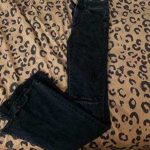 American eagle high rise flare jeans with knee slits